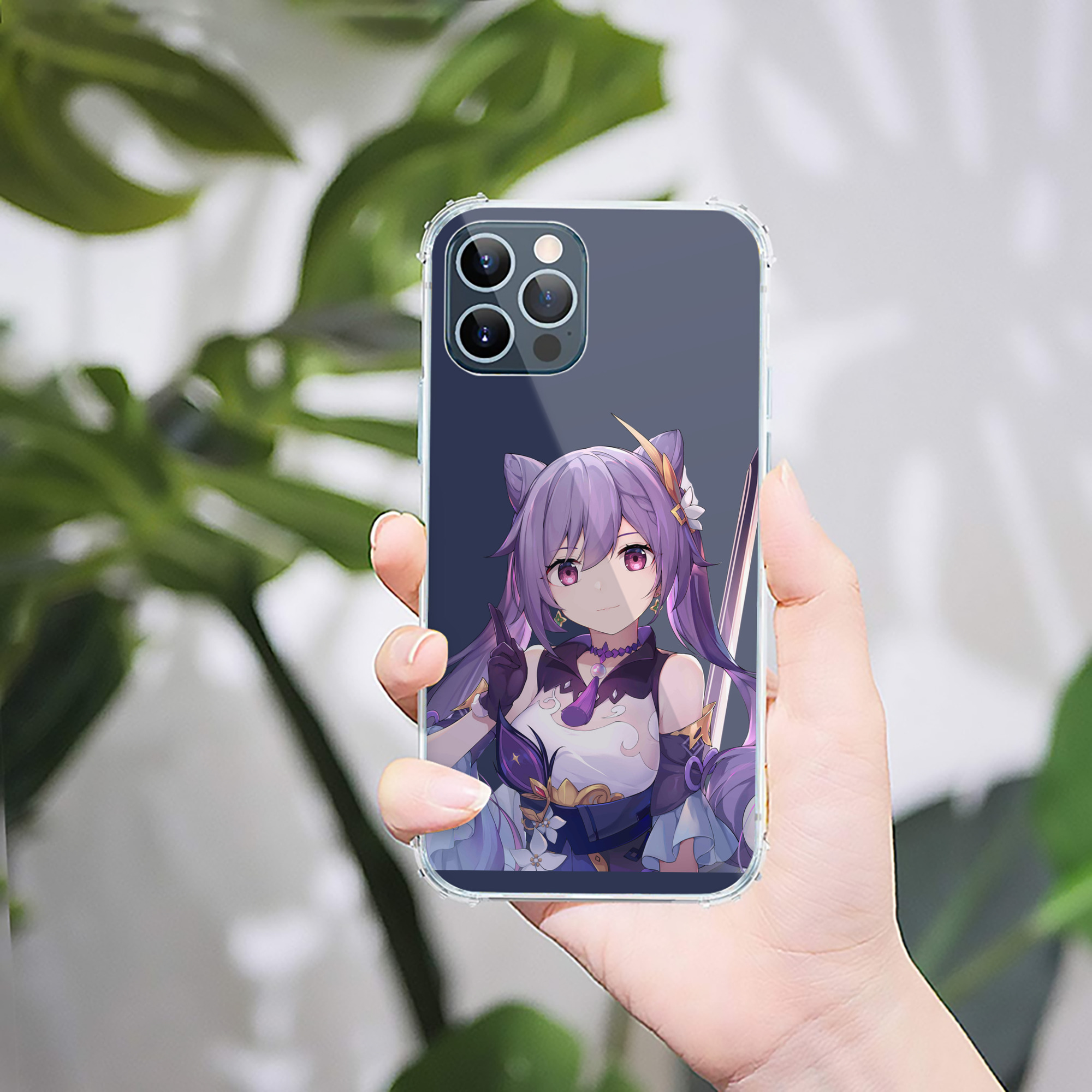 げんし神 刻晴 こくせい genshin Kokusei 【iPhone 12シリーズ対応】透明スマホケース（クリアソフトケース）